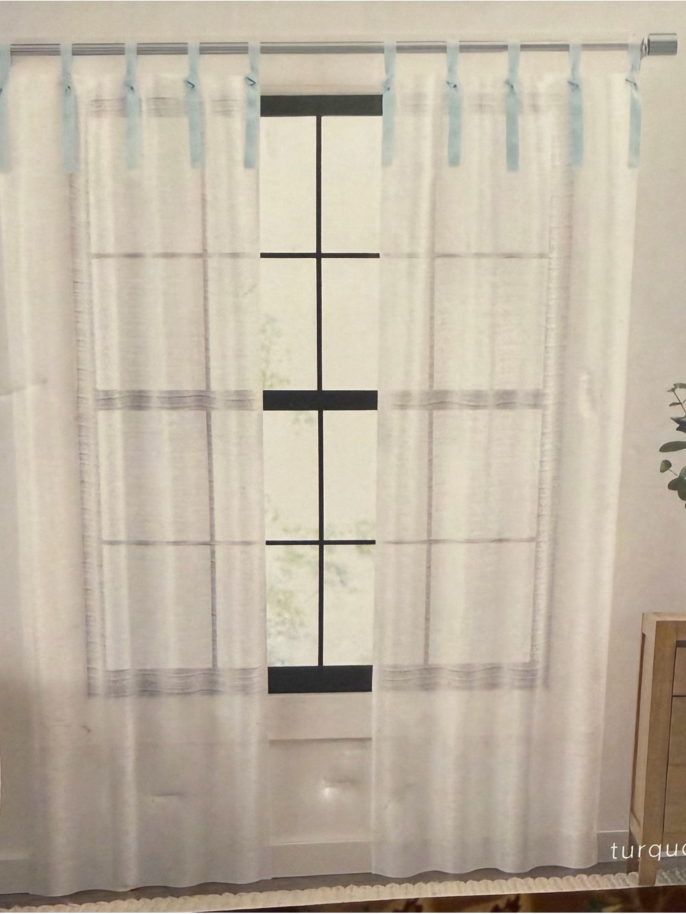 Pair of Sheer Tab Top 74” x 84” Window Curtains